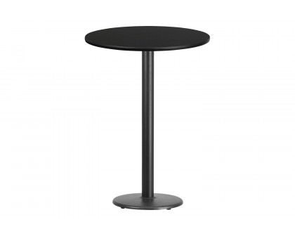 BLNK Round Bar Height Table with 18'' Round Base - Black, 30"D