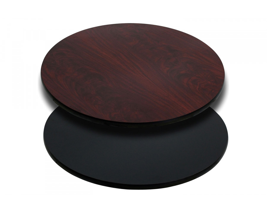 BLNK Glenbrook Round Laminate Reversible Table Top - Black or Mahogany, 30"D