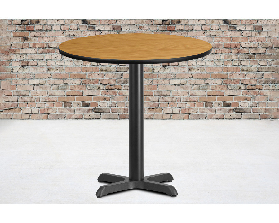 BLNK Round Table with 22'' x 22'' Base - Natural, 30"D