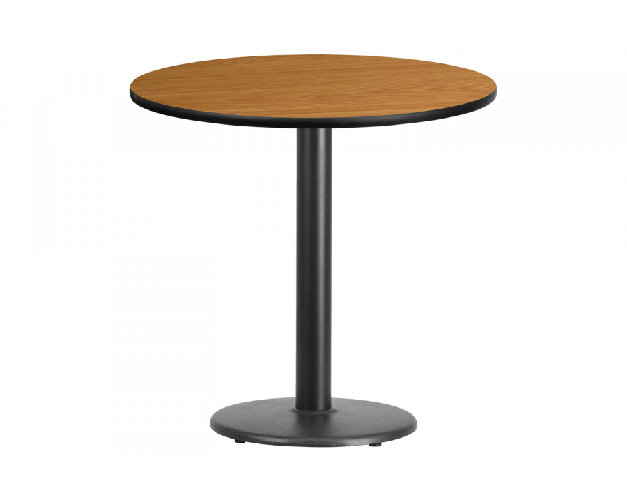 BLNK Round Table with 18'' Round Base - Natural, 30"D