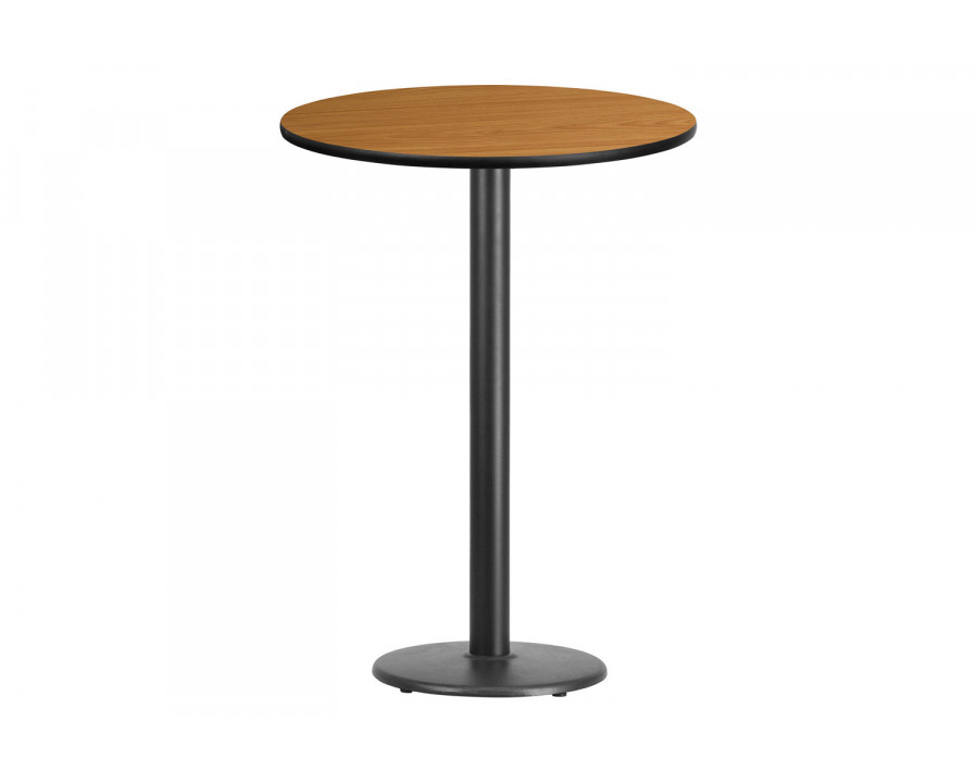 BLNK Round Bar Height Table with 18'' Round Base - Natural, 30"D