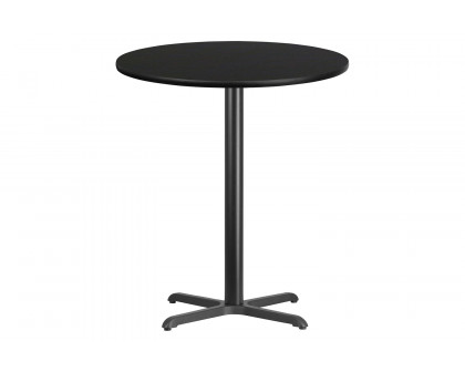 BLNK Round Bar Height Table with 30'' x 30'' Base - Black, 36"D