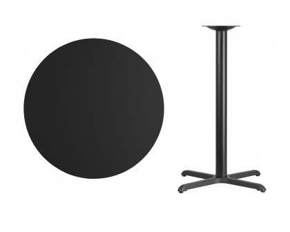 BLNK Round Bar Height Table with 30'' x 30'' Base - Black, 36"D