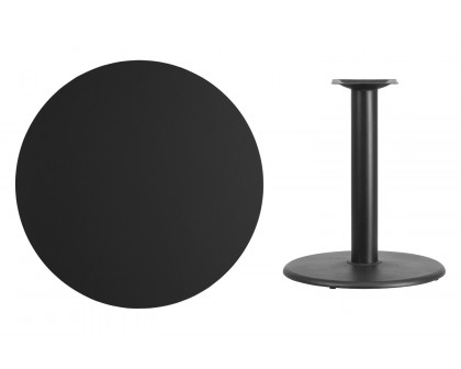 BLNK Round Table with 24'' Round Base - Black, 36"D