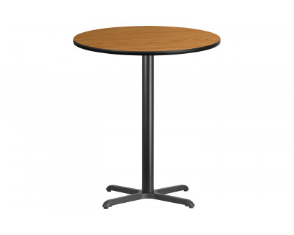 BLNK Round Bar Height Table with 30'' x 30'' Base - Natural, 36"D