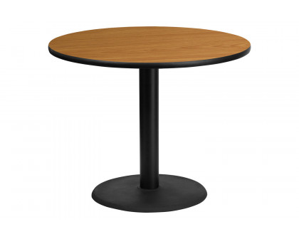 BLNK Round Table with 24'' Round Base - Natural, 36"D