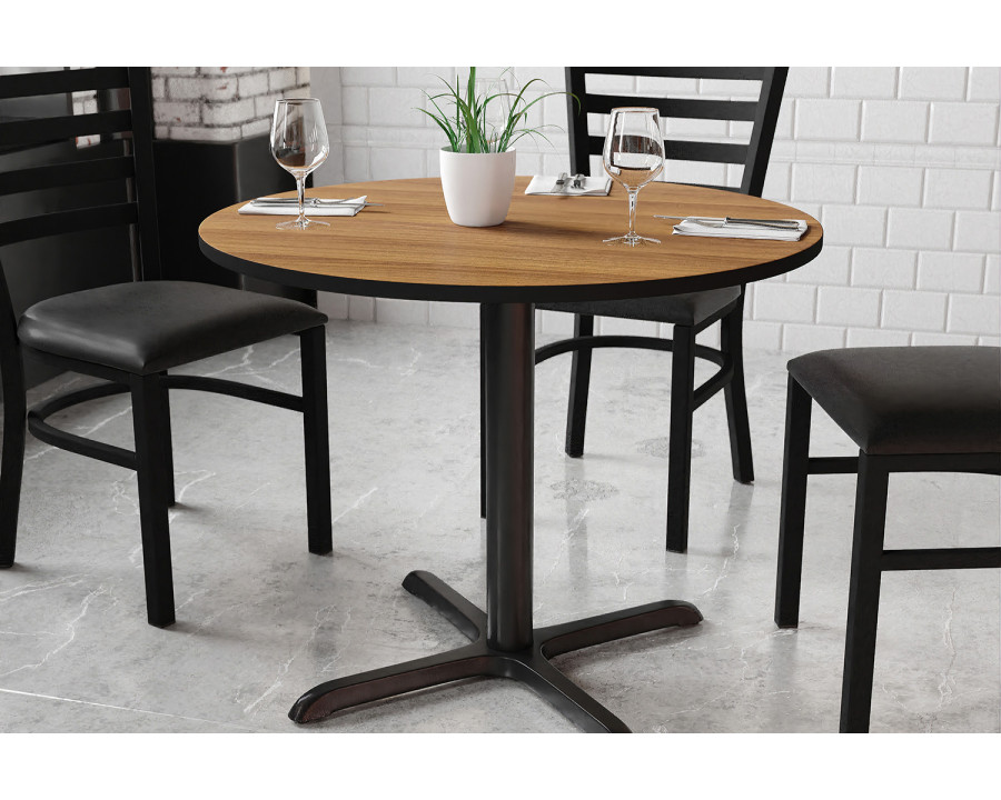 BLNK Round Table with 30'' x 30'' Base - Walnut, 36"D