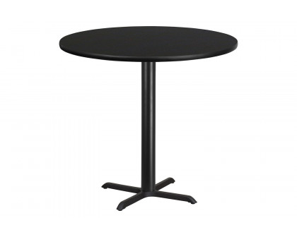 BLNK Round Bar Height Table with 33'' x 33'' Base - Black, 42"D