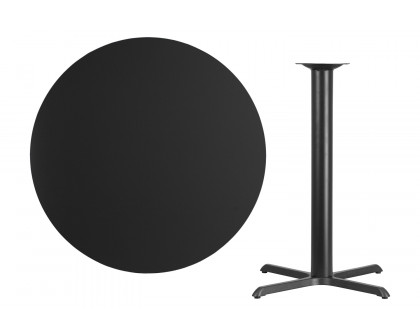 BLNK Round Bar Height Table with 33'' x 33'' Base - Black, 42"D