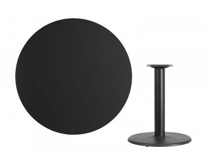 BLNK Round Table with 24'' Round Base - Black, 42"D