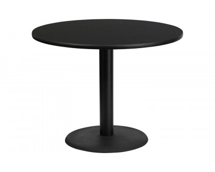 BLNK Round Table with 24'' Round Base - Black, 42"D