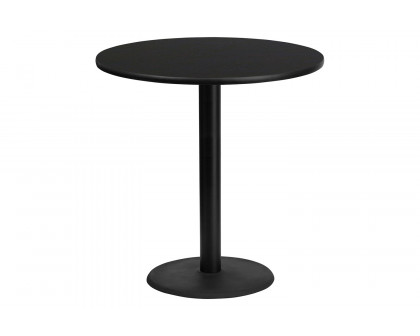 BLNK Round Bar Height Table with 24'' Round Base - Black, 42"D