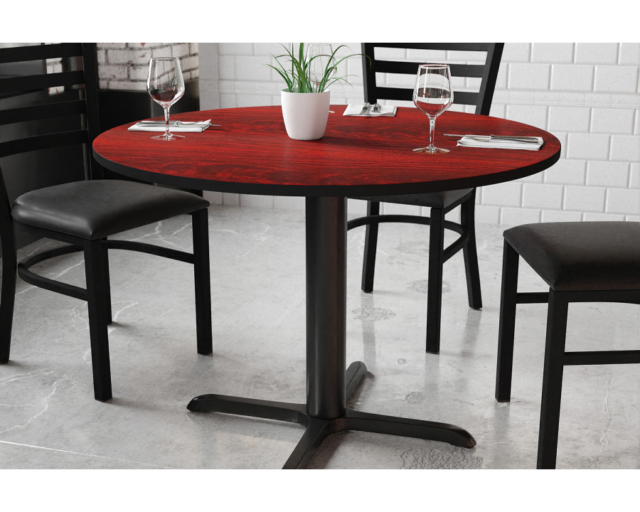 BLNK Round Table with 33'' x 33'' Base - Mahogany, 42"D