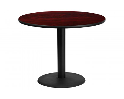 BLNK™ Round Table with 24'' Round Base - Mahogany, 42"D