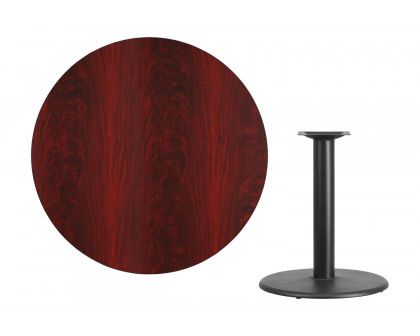 BLNK™ Round Table with 24'' Round Base - Mahogany, 42"D