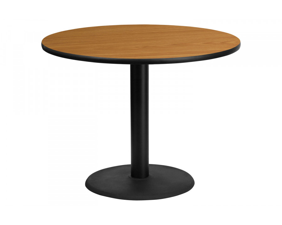 BLNK Round Table with 24'' Round Base - Natural, 42"D