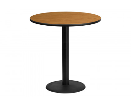 BLNK Round Bar Height Table with 24'' Round Base - Natural, 42"D