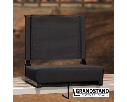 BLNK Grandstand Comfort Lightweight Stadium Chair with Handle and Ultra-Padded Seat - Black