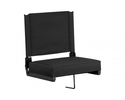 BLNK Grandstand Comfort Lightweight Stadium Chair with Handle and Ultra-Padded Seat - Black