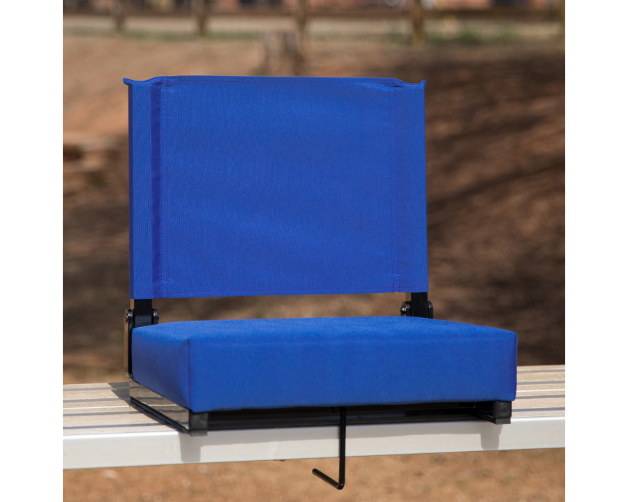 BLNK Grandstand Comfort Lightweight Stadium Chair with Handle and Ultra-Padded Seat - Blue