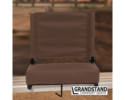 BLNK Grandstand Comfort Lightweight Stadium Chair with Handle and Ultra-Padded Seat - Brown