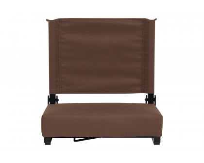 BLNK Grandstand Comfort Lightweight Stadium Chair with Handle and Ultra-Padded Seat - Brown