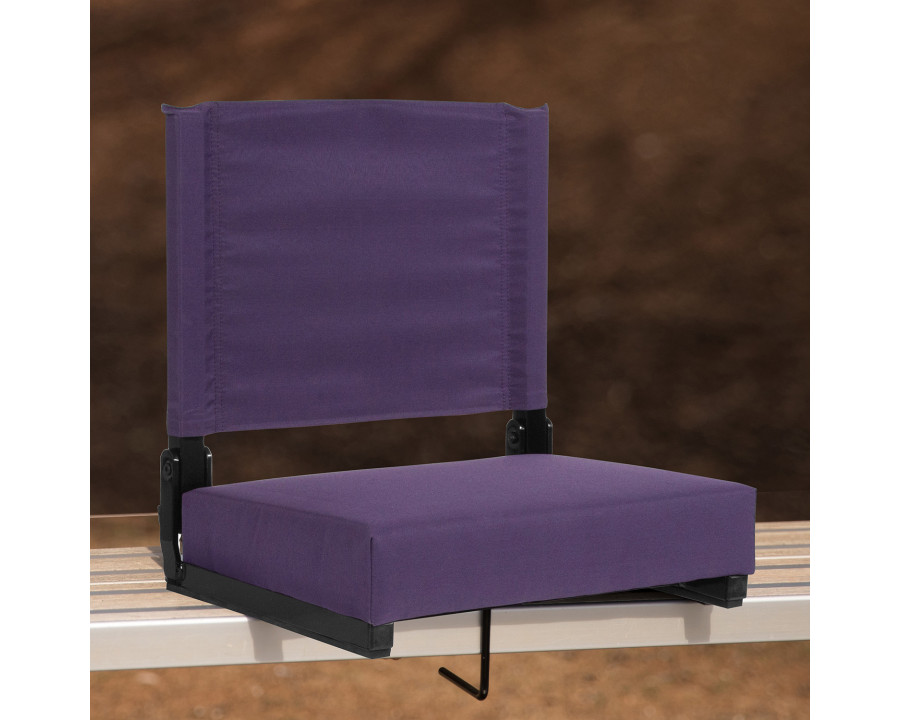 BLNK Grandstand Comfort Lightweight Stadium Chair with Handle and Ultra-Padded Seat - Dark Purple