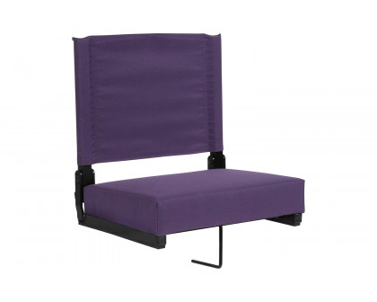 BLNK Grandstand Comfort Lightweight Stadium Chair with Handle and Ultra-Padded Seat - Dark Purple