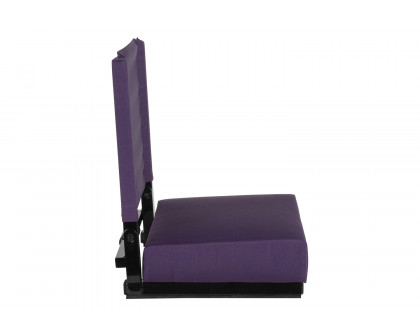 BLNK Grandstand Comfort Lightweight Stadium Chair with Handle and Ultra-Padded Seat - Dark Purple