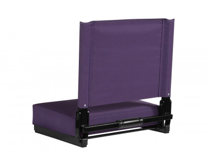 BLNK Grandstand Comfort Lightweight Stadium Chair with Handle and Ultra-Padded Seat - Dark Purple