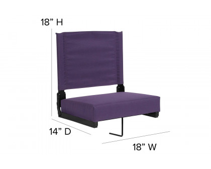 BLNK Grandstand Comfort Lightweight Stadium Chair with Handle and Ultra-Padded Seat - Dark Purple