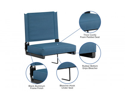 BLNK Grandstand Comfort Lightweight Stadium Chair with Handle and Ultra-Padded Seat - Teal