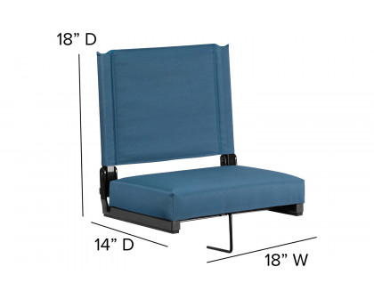 BLNK Grandstand Comfort Lightweight Stadium Chair with Handle and Ultra-Padded Seat - Teal