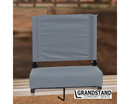 BLNK Grandstand Comfort Lightweight Stadium Chair with Handle and Ultra-Padded Seat - Gray