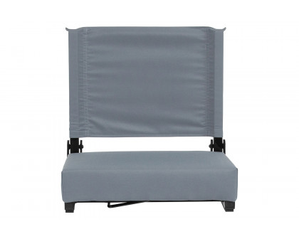 BLNK Grandstand Comfort Lightweight Stadium Chair with Handle and Ultra-Padded Seat - Gray