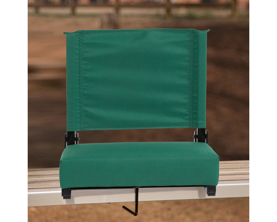 BLNK Grandstand Comfort Lightweight Stadium Chair with Handle and Ultra-Padded Seat - Hunter Green