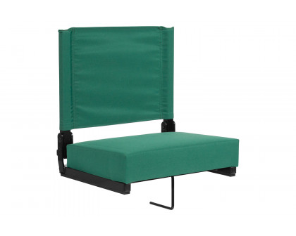 BLNK Grandstand Comfort Lightweight Stadium Chair with Handle and Ultra-Padded Seat - Hunter Green