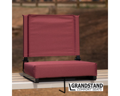 BLNK Grandstand Comfort Lightweight Stadium Chair with Handle and Ultra-Padded Seat - Maroon