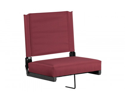 BLNK Grandstand Comfort Lightweight Stadium Chair with Handle and Ultra-Padded Seat - Maroon