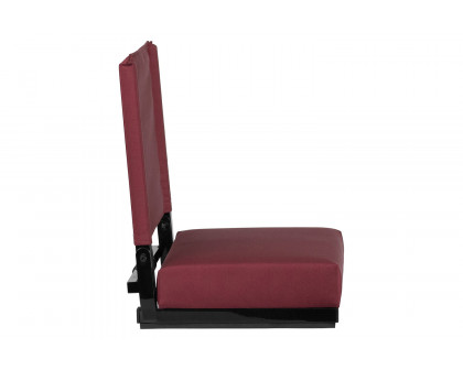 BLNK Grandstand Comfort Lightweight Stadium Chair with Handle and Ultra-Padded Seat - Maroon