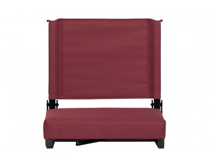 BLNK Grandstand Comfort Lightweight Stadium Chair with Handle and Ultra-Padded Seat - Maroon