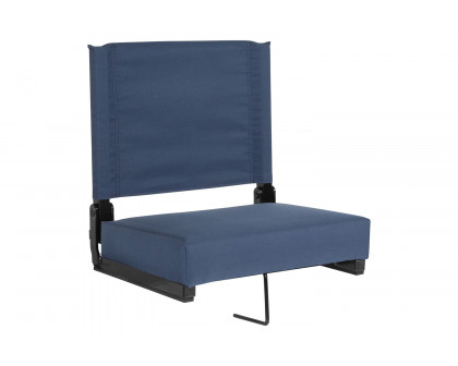 BLNK Grandstand Comfort Lightweight Stadium Chair with Handle and Ultra-Padded Seat - Navy Blue