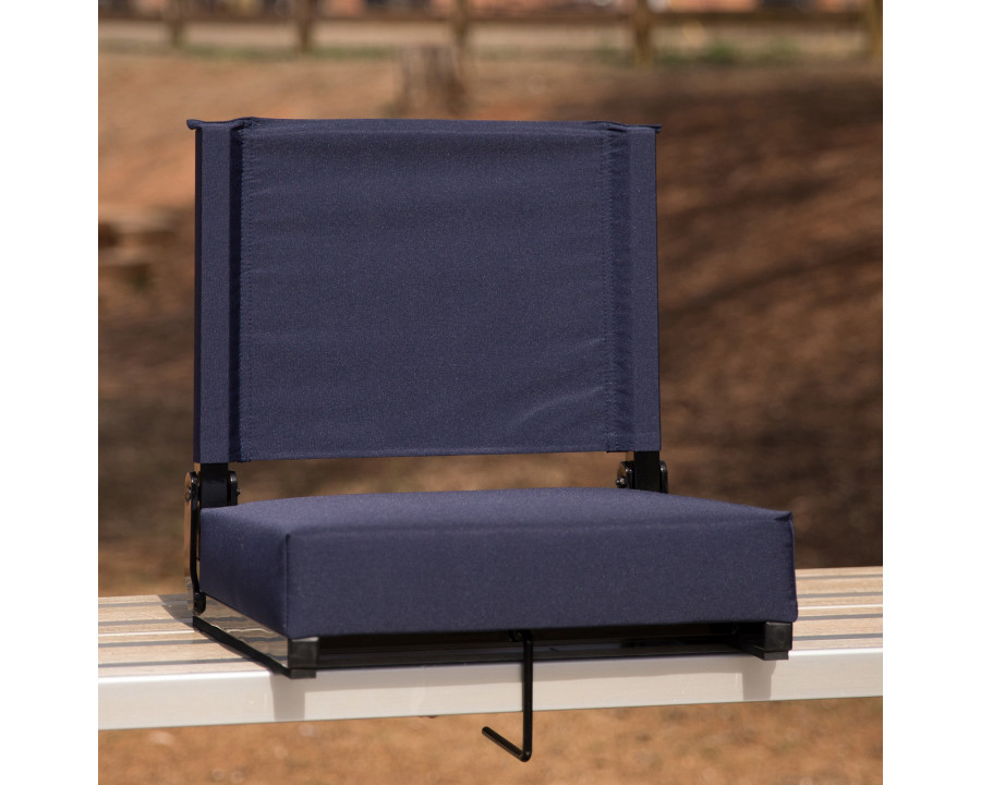 BLNK Grandstand Comfort Lightweight Stadium Chair with Handle and Ultra-Padded Seat - Navy