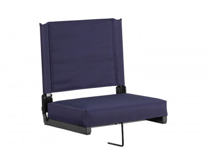 BLNK Grandstand Comfort Lightweight Stadium Chair with Handle and Ultra-Padded Seat - Navy