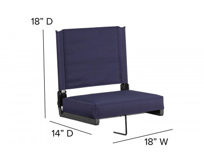 BLNK Grandstand Comfort Lightweight Stadium Chair with Handle and Ultra-Padded Seat - Navy