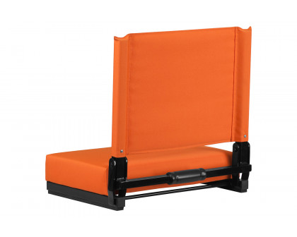 BLNK Grandstand Comfort Lightweight Stadium Chair with Handle and Ultra-Padded Seat - Orange