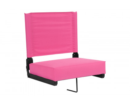 BLNK Grandstand Comfort Lightweight Stadium Chair with Handle and Ultra-Padded Seat - Pink