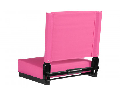 BLNK Grandstand Comfort Lightweight Stadium Chair with Handle and Ultra-Padded Seat - Pink