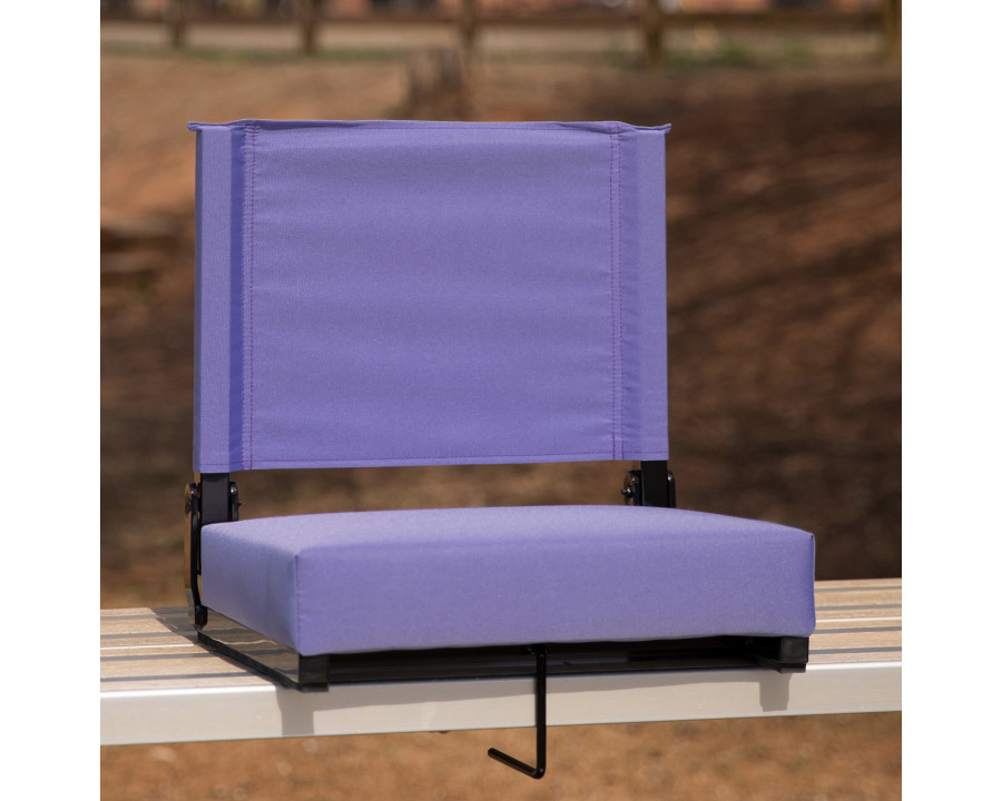 BLNK Grandstand Comfort Lightweight Stadium Chair with Handle and Ultra-Padded Seat - Purple