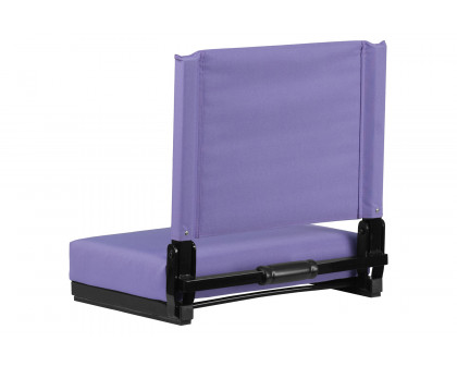 BLNK Grandstand Comfort Lightweight Stadium Chair with Handle and Ultra-Padded Seat - Purple